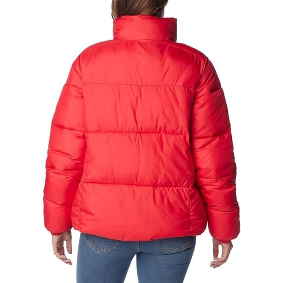 Columbia Women's Puffect Winter Coat Puffer Jacket Bright Red Lily Size Large - Picture 3 of 10